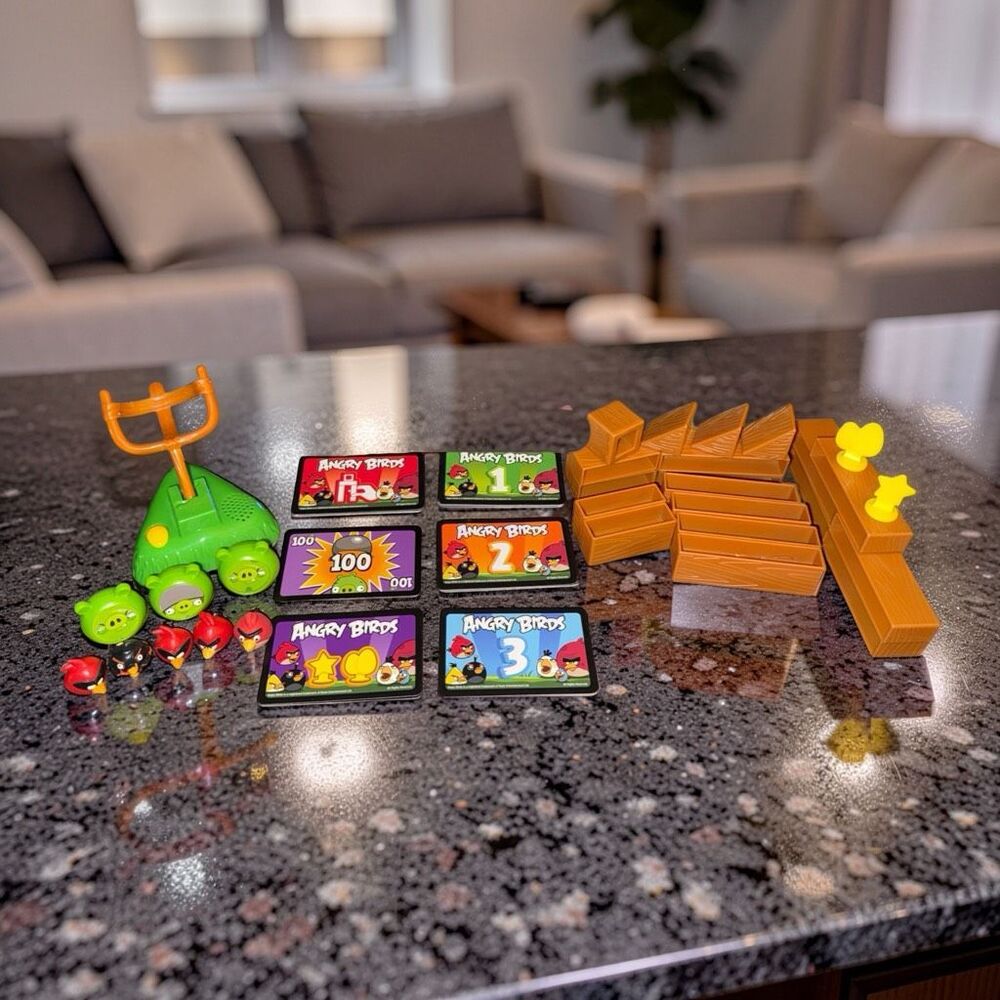 Angry Birds Knock On Wood Game Replacement Parts + Bonus Rubber Pencil Toppers